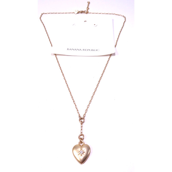 Banana Republic Women's Shiny Gold Double Floral Petal Pendant Necklace NWT 62 - Picture 5 of 6